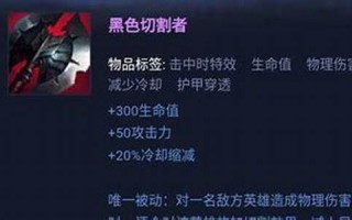 黑切装备解析：提升输出与生存的关键利器(黑切是哪件装备)